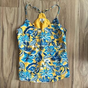 J. Crew Yellow and Blue Floral Camisole